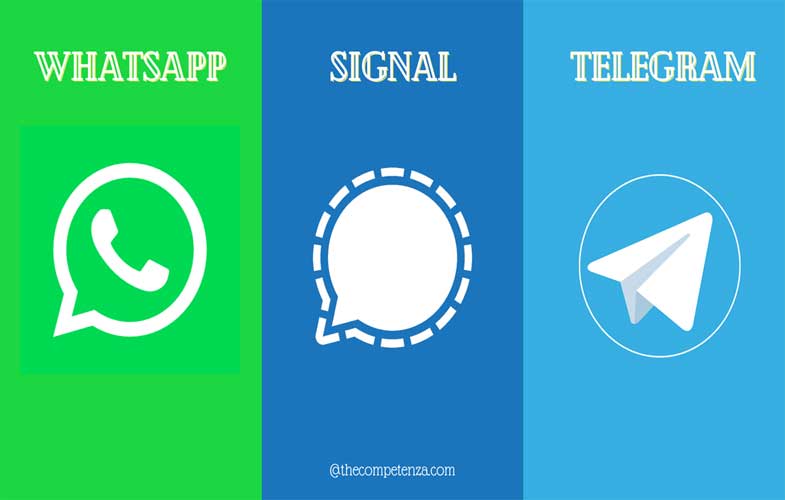 واتساپ ، تلگرام و سیگنال
